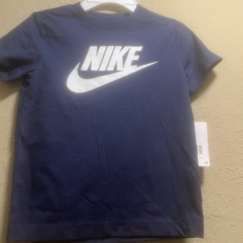 Nike Kids Navy Tee with White Swoosh
